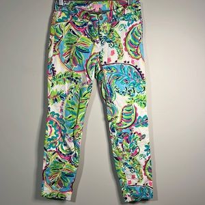 Lilly Pulitzer Kelly Skinny Ankle Pant 
in White Toucan Play Size 4